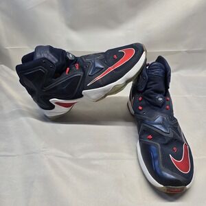 Nike LeBron‎ James 13 XIII Midnight Navy L Red 807219-461 Olympics Men's Size 16